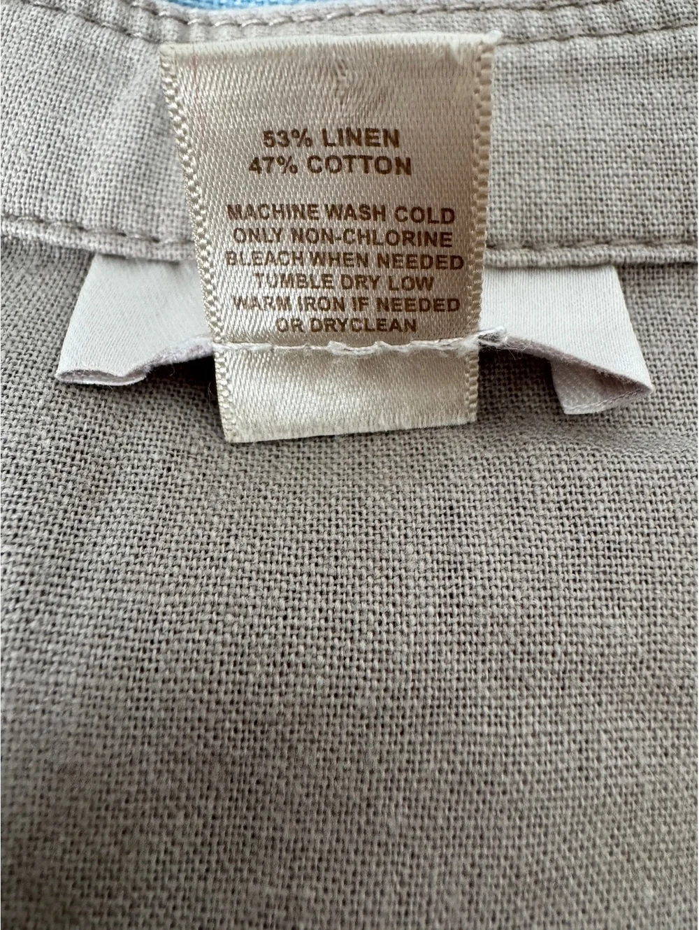 LOFT Women's Linen Cotton Ruffle Front Jacket Medium Taupe
